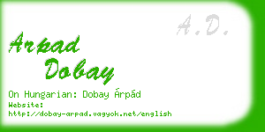 arpad dobay business card