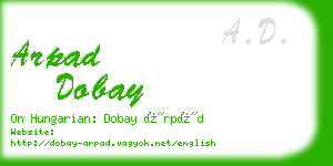 arpad dobay business card